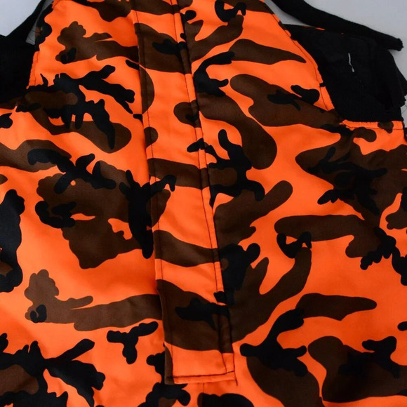 Vintage Winchester Neon Orange And Black Outdoor Camo Print Lined Overalls Med - Picture 9 of 16